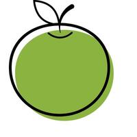 Outline apple icon vector