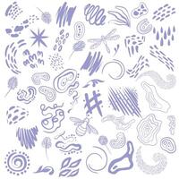 set of abstract doodle elements vector