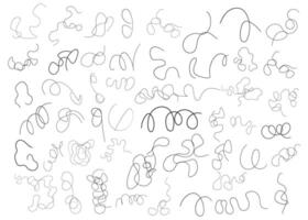 set of abstract swirly lines element vector