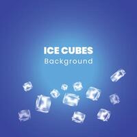 Realistic ice cubes background, crystal ice blocks frame, isolated border of blue transparent frozen water cubes. 3d vector glass or icy solid pieces for drink ad with clean square blocks