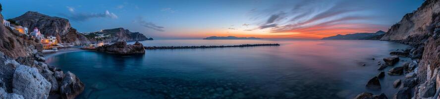 AI generated sea view in long exposure photo