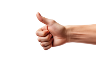 AI generated Hand Pointing thumbs up on Transparent background png