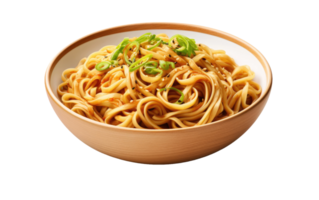 ai gegenereerd noodle kom presentatie Aan transparant achtergrond png