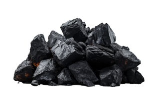 ai gegenereerd 8k zwart kolen Aan transparant achtergrond png
