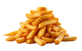 ai généré croustillant d'or français frites sur transparent Contexte png