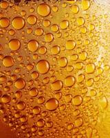 AI generated Ultra close up view of beer texture with foam photo