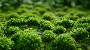 AI generated fluffy moss texture photo