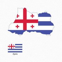 Vector illustration with ajaria national flag with shape of ajaria map