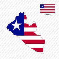 Vector illustration with  liberia national flag with shape of  liberia map