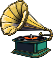 AI generated Gramophone clipart design illustration png