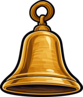 AI generated Golden bell clipart design illustration png