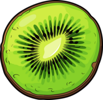 AI generated Kiwi slice clipart design illustration png