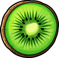 AI generated Kiwi slice clipart design illustration png