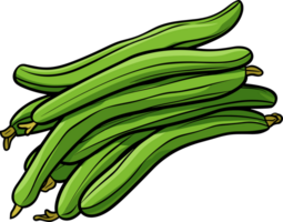 AI generated Green beans clipart design illustration png