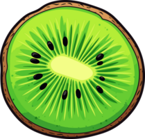 AI generated Kiwi slice clipart design illustration png