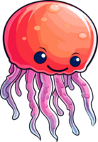 AI generated Jelly fish clipart design illustration png