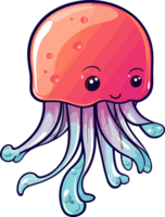 AI generated Jelly fish clipart design illustration png