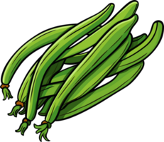 AI generated Green beans clipart design illustration png