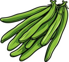 AI generated Green beans clipart design illustration png