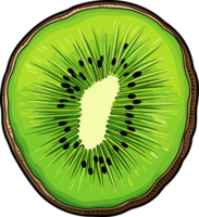 AI generated Kiwi slice clipart design illustration png