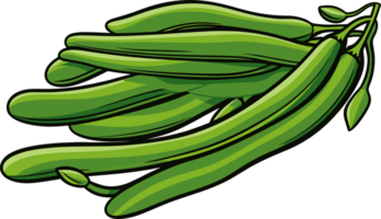 AI generated Green beans clipart design illustration png