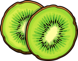 AI generated Kiwi slice clipart design illustration png