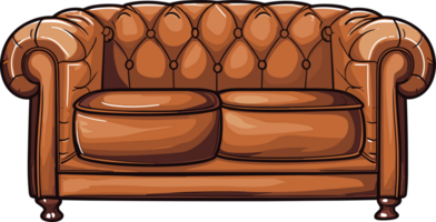 ai generiert Leder Sofa Clip Art Design Illustration png