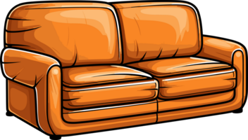 ai generiert Leder Sofa Clip Art Design Illustration png