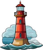 AI generated Lighthouse clipart design illustration png