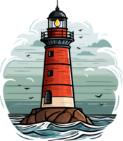 AI generated Lighthouse clipart design illustration png