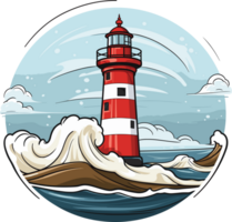AI generated Lighthouse clipart design illustration png
