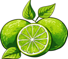 ai généré citron vert clipart conception illustration png