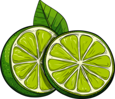 ai généré citron vert clipart conception illustration png