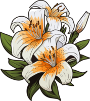 ai genererad lilja blomma ClipArt design illustration png