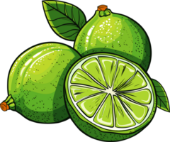 ai généré citron vert clipart conception illustration png