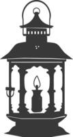 AI generated Silhouette old unique lantern black color only vector