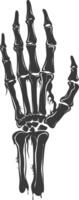 AI generated Silhouette rock and roll skeleton hand black color only vector