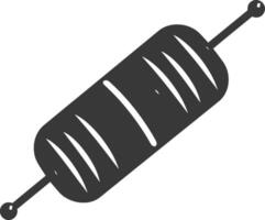 ai generado silueta resistor soltero electrónico componente negro color solamente vector