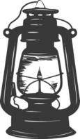 AI generated Silhouette old unique lantern black color only vector