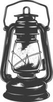 AI generated Silhouette old unique lantern black color only vector