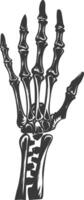 AI generated Silhouette rock and roll skeleton hand black color only vector