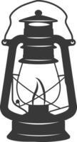 AI generated Silhouette old unique lantern black color only vector