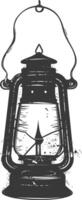 AI generated Silhouette old unique lantern black color only vector