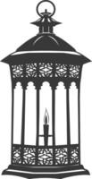 AI generated Silhouette old unique lantern black color only vector