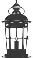 AI generated Silhouette old unique lantern black color only vector