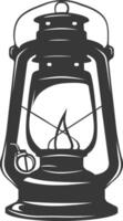 AI generated Silhouette old unique lantern black color only vector