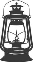 AI generated Silhouette old unique lantern black color only vector