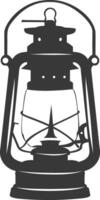 AI generated Silhouette old unique lantern black color only vector