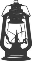 AI generated Silhouette old unique lantern black color only vector