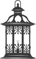 AI generated Silhouette old unique lantern black color only vector